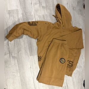 Akademiks Mens Hoodie&Jogger Tracksuit Brown Size 3XL